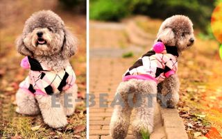 Lovely Purple Diamond Check Cotton Pet Dog Clothes Spring Dress 