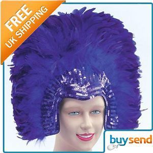deluxe purple feather burlesque headdress carnival  18