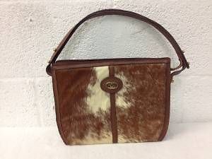 woman s faux tan leather cowhide purse 