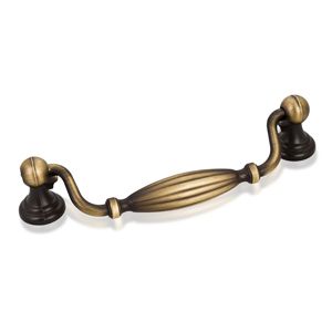 New French Country Cabinet Door Bail Pull Antique Brass