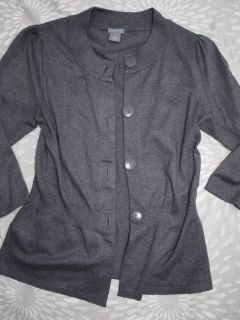 ANN TAYLOR Gray Silk Cashmere Blend Button Down Cardigan Sweater Top 