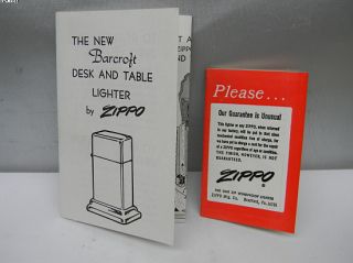 Vintage Zippo Barcroft table lighter W/Box MINT SHAPE NEVER USED