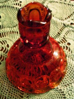 Heritage Ruby Glass Made by Smith Candle Holder Set