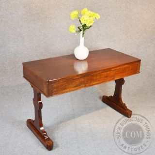 Antique Desk Sofa Console Table English Victorian Mahogany Triple 