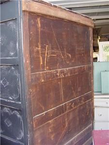 Mission Pie Safe Jelly Cupboard Antique Primitive Shabbied Black Old 