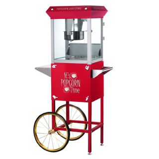   Northern Popcorn Red Antique Style Popcorn Popper Machine Cart 6 Ounce