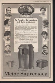 1917 victor victrola cabinet phonograph farrar music ad time left