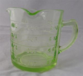 Vintage Green Depression Glass Triple Sprout Measuring Cup
