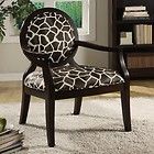 Wildon Home Accent Arm Chair in Chic Cream and Brown Giraffe Print 