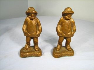 antique brass on cast iron fisherman bookends acadia