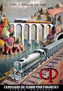TX112 Vintage Portugal Lisbon Portuguese Railway Travel Poster A4