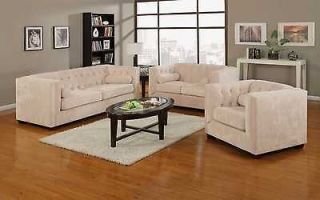 Coaster Alexis Transitional Chesterfield Chair   Almond 504393