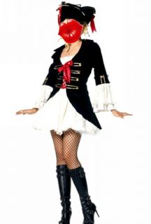 Sexy lady Women Maiden Captain Pirate Fance Party Costume Dress Role 