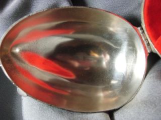   Jewelry Box Red Velvet Interior Egg Shape Sgnd E P Antimony