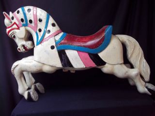 Antique Carousel Horse USA 1930s Cirmes Knight´s Horse Wood