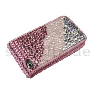 bling wallet leather case for apple ipod touch 4th generation