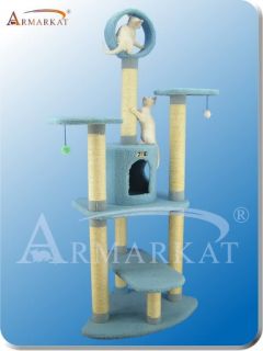 Armarkat Sky Blue Pet Furniture Tower Cat Tree Condo 8 Level B6605 