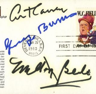 Art Carney George Burns Milton Berle 1980 Signed First Day Cover FDC 