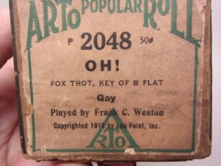 Player Piano Roll Standard Arto 2048 Oh Fox Trot Box