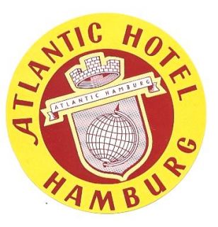 atlantic hotel hamburg germany luggage label