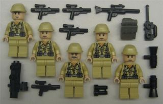 LEGO ARMY SOLDIERS MINIFIGS LOT figures WWII Soldier indiana jones 