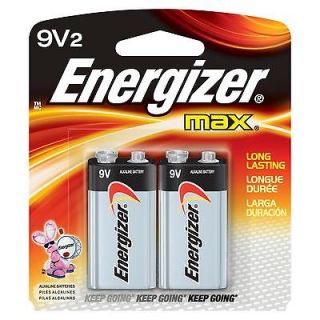 Energizer 522BP 2   Eveready 2 Pack 9 Volt Max Alkaline Batteries