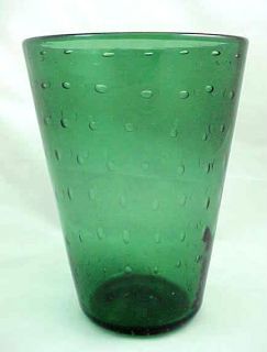Antique Steuben Frederick Carder Era Green Controlled Bubble Art Glass 