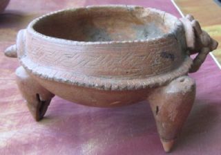 ancient pre columbian pottery figure armadillo bowl