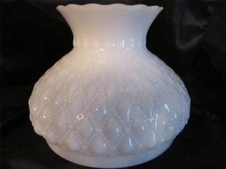 Vintage White Milk Glass Lamp Shade, Diffuser Globe 6 H X 8 W 2 7/8 