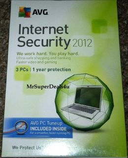 New Avg Internet Security 2012 3pc 1YR Updates Starting with 2013 Now 