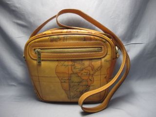 PRIMA CLASSE Italy Shoulder bag World Map Authentic#745​3