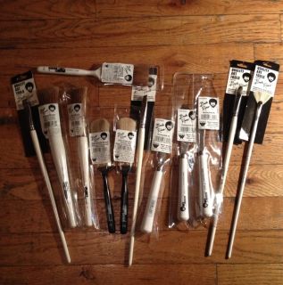New Bob Ross Art Supplies Lot of 9 Brushes and 3 Knives All Unused 