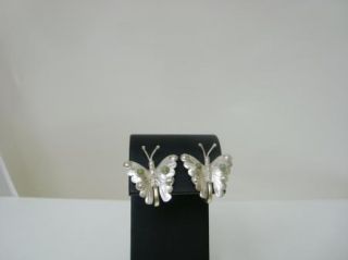 Sterling Silver 925 FM Screw Back Butterfly Earrings