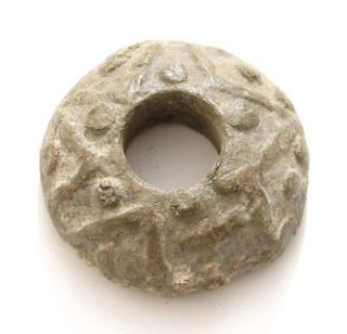outstanding ancient roman lead spindle whorl  65