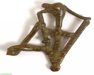 Asante Goldweight Brass with Complex Animal Symbol African
