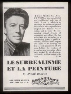 1945 Andre Breton photo Le Surrealisme surrealism book release vintage 