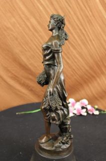 Bacchus Godess of Wine Bronze Statue with Signature Art Figurine 