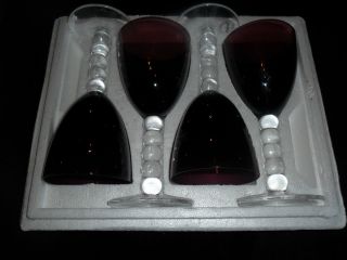 Set of 4 Goblet Wine Glasses by Artland Glass Beautiful Maroon Purple 