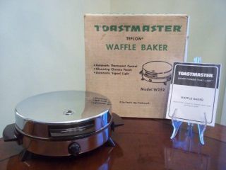 Vintage Toastmaster Waffle Iron Maker Baker W252 Art Deco Manual Box 