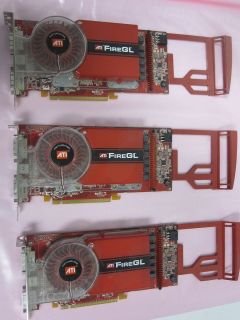 Lot of 3 Dell ATI FireGL V7200 256MB PCIe Dual DVI Graphic Video Cards 