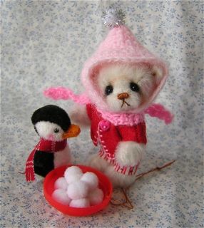 AURORA & Boris Mini Miniature Teddy Bear by Nancy McNally OOAK