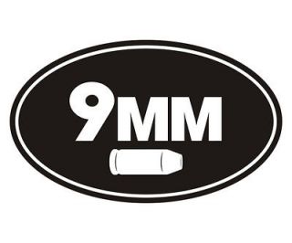 9MM Oval Ammo Can Bullet Handgun Gun Case Car Vinyl Sticker Decal GRV