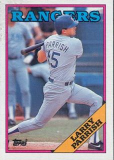 aseball card larry parrish topps 1988 490 texas rangers new shipping 