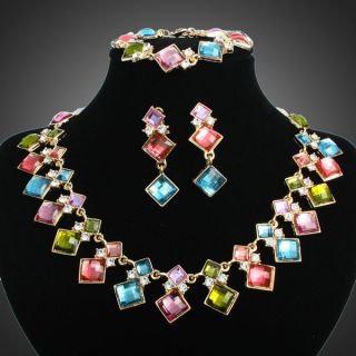 ARINNA Bracelet Earrings Necklace Set Swarovski Crystal