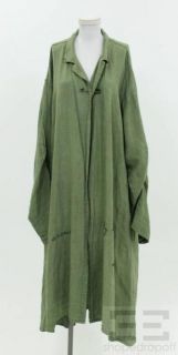 Cynthia Ashby Olive Green Linen Safety Pin Closure Jacket Large