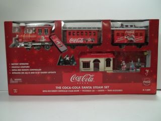   Cola Coke Santa Steam Train Set Battery Operated Remote Control