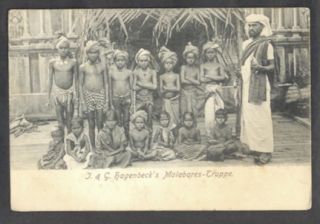 Malabar Nude Native Girls Boys Teacher India CA 1900