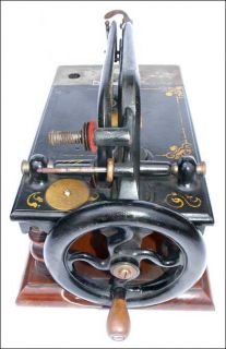 Grover Baker Antique Hand Crank Turned Leg Sewing Machine 1870 Box No 