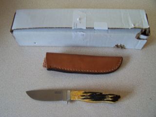 RARE 1 of 1 Bark River Stag Bone Mountaineer Prototype Hunting Knife 