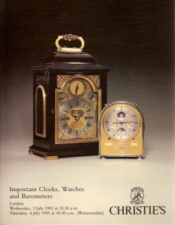  Important Clocks Watches and Barometers 7 3 4 1991 Sale 4572